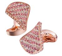 TONZN Boutons de Manchette en Cristal pour Hommes Mode Chemise française irrégulière Boutons de Manchette Costumes Accessoires (Couleur: Couleur Or Rose) (Or) (Couleur Or Rose)
