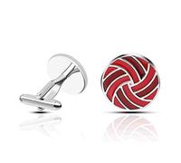 TONZN Boutons de Manchette Hommes Boutons de Manchette Mode Torsion Boutons de Manchette émail Plat Rouge Torsion Boutons de Manchette Boutons de Manchette Cadeau Marque Hommes Bijoux