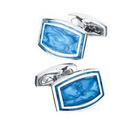 TONZN Boutons de Manchette pour Hommes, Boutons de Manchette à Surface incurvée en émail Bleu, Boutons de Manchette d'affaires Simples, décoration de vêtements, Cadeaux