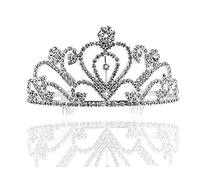 TONZN Couronnes pour Femmes, Couronne de diadème en Cristal argenté, Couronne de Princesse pour Femmes et Filles, Mariage, Bal, fête d'anniversaire