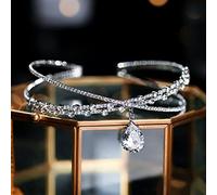 TONZN Diadème en Diamant, Bandeau en Cristal Tendance, Accessoires pour Cheveux de Mariage, Front, diadème pour Femme, Bandeau argenté, diadème de mariée