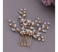 TONZN Peigne de mariée en Strass pour Femmes et Filles, épingle à Cheveux, Bandeau de mariée (doré)