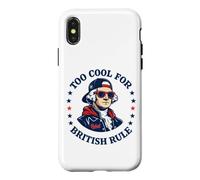 Too Cool for British Rule George Washington Patriot Coque pour iPhone X/XS