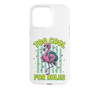 Too Cool for Rules Sac à Dos de Lunettes de Soleil Flamingo Coque pour iPhone 15 Pro Max