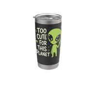 Too Cute For This Planet Alien Peace Sign Space Kids Boys Gobelet isotherme en acier inoxydable double paroi