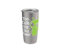 Too Cute For This Planet Alien Peace Sign Space Kids Boys Gobelet isotherme en acier inoxydable double paroi