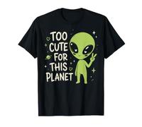 Too Cute for This Planet Alien Peace Sign Space Kids Boys T-Shirt