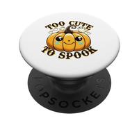 Too Cute to Spook Halloween Jack-O-Lantern Citrouille Fantôme PopSockets PopGrip Adhésif