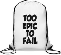 Too Epic to Fail Sac de gym décontracté avec cordon de serrage Blanc