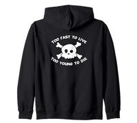 Too Fast to Live Too Young to Die Skull Harajuku Style Sweat à Capuche