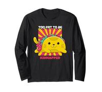 Too Fat to Be Kidnapped (Graphique Taco de Chat Amusant) Manche Longue