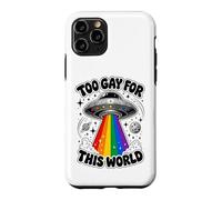 Too Gay for This World UFO Alien LGBTQ Pride Graphic Coque pour iPhone 11 Pro