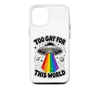 Too Gay for This World UFO Alien LGBTQ Pride Graphic Coque pour iPhone 12/12 Pro