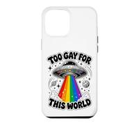 Too Gay for This World UFO Alien LGBTQ Pride Graphic Coque pour iPhone 12 Pro Max
