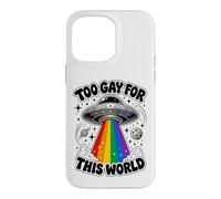 Too Gay for This World UFO Alien LGBTQ Pride Graphic Coque pour iPhone 14 Pro Max