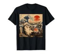 Too Hot Meow Funny Summer Cat Meme Ukiyo-e Heatwave Summer T-Shirt