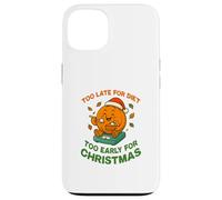 Too Late for Diet, Motif de Noël Amusant avec Une Tarte à la Citrouille Coque pour iPhone 13