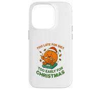 Too Late for Diet, Motif de Noël Amusant avec Une Tarte à la Citrouille Coque pour iPhone 14 Pro