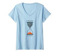 Too Many Books Too Little Time Bookworm Sablier T-Shirt avec Col en V, Femme, Bleu Céleste, XXL