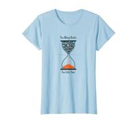 Too Many Books Too Little Time Bookworm Sablier T-Shirt, Femme, Bleu Céleste, XXL