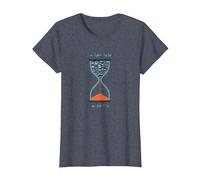 Too Many Books Too Little Time Bookworm Sablier T-Shirt, Femme, Bleu Chiné, XS