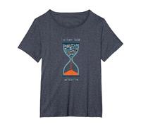 Too Many Books Too Little Time Bookworm Sablier T-Shirt, Femme Grandes Tailles, Bleu Chiné, 2X