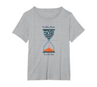 Too Many Books Too Little Time Bookworm Sablier T-Shirt, Femme Grandes Tailles, Gris Chiné, 2X