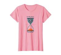 Too Many Books Too Little Time Bookworm Sablier T-Shirt, Femme, Rose, XS