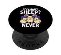 Too Many Sheep Never New Zealand Kiwi Flag Humour PopSockets PopGrip Adhésif