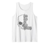 Too Old to Die Young | Design de crâne dans Le Style Heavy Metal des années 80 Débardeur