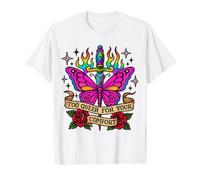 Too Queer for Your Comfort Papillon Dague Pride Art T-Shirt Graphique avec Valeur