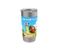 Too Slow to Go - Funny School Snail Teacher Student Cartoon Gobelet isotherme en acier inoxydable double paroi
