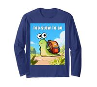 Too Slow to Go - Funny School Snail Teacher Student Cartoon Manche Longue
