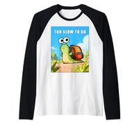 Too Slow to Go - Funny School Snail Teacher Student Cartoon Manche Raglan