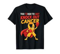 Too Tough to Stop Knock Out Cancer Ribbon Boxing Fighter T-Shirt