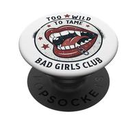 Too Wild to Tame Vampire Lips Style rétro Pop Art PopSockets PopGrip Adhésif