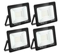 toobettp 4PCS Projecteur LED Extérieur, 50W Spot LED Exterieur 5000LM Super Lumineux 6500K Blanc Froid Éclairage de Sécurité Extérieur IP66 Imperméable pour Garage Jardin Terrasse Parking