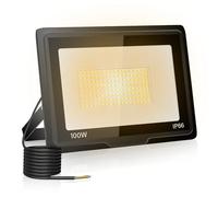 toobettp Projecteur LED Extérieur 100W, 10000LM 3000K Spot Éclairage Jardin | 144 LED Haute, Blanche Chaude, Luminosité 120°,IP66 Étanche, Économie d'Énergie, Lampe Exterieur Pour Cour Garage Parking