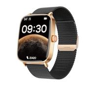 TOOBUR Montre Connectée Femme, Montre de Sport Tendance, Montre Running Podometre, Montre Connectée Santé/Cardio/Sommeil, Smartwatch Compatible Android/iOS, Répondre Appels, Étanche IP68, Noir Doré