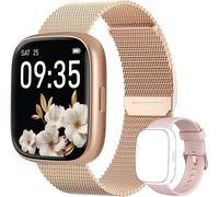 Toobur Montre Connectée Femme Non App Non Connectée, 1,83"" Podometre Smartwatch Avec Cardiofrequencemetre, Suivi Du Sommeil, Étanche Ip68, Sangles En Méta, Compatible Ios Android