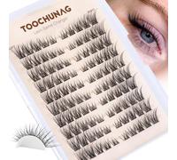 TOOCHUNAG Lot de 100 grappes de cils individuels ondulés naturels courbés C 8 à 16 mm Cils individuels 3D gauche et droite