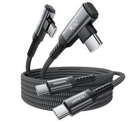 toocki 240W Câble USB C vers USB C 1M [2 Pièces], Angle 90 Degrés Type-C Charge Rapide PD3.1 Nylon Tressé Compatible avec iPhone 17 16 Pro Max Galaxy S25 S24 Ultra Pixel 7 MacBook Air, Noir