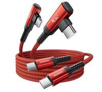 toocki 240W Câble USB C vers USB C 2M [2 Pièces] Rapide Angle Coudé, Rouge