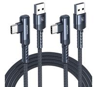 toocki 3A Câble USB-A vers USB-C [2M, Lot de 2], 90 Degrés Tressé, Noir