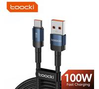 Toocki 6A USB vers Type C câble pour Huawei Xiaomi PD 100W chargeur de Charge rapide USB C cordon de données Charge rapide pour Samsung Oneplus 0.25m Black 2Pcs