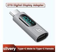 Toocki-Adaptateur Otg De Type C À Type C 100w,Affichage Led P3.0,Charge Rapide,Convertisseur Usb C Otg Pour Ordinateur Portable,Samsung,Xiaomi,Huawei - Type Sliver
