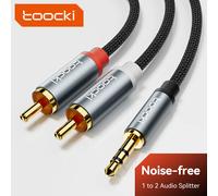Toocki câble Audio RCA 3.5mm mâle à 2RCA câble de haut-parleur séparateur mâle AUX 2 RCA cordon Jack pour TV Box amplificateur lecteur DVD fil Blue