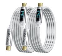 toocki Câble USB C 240W [1M, Lot de 2] PD3.1 Rapide, avec Écran LED, Blanc