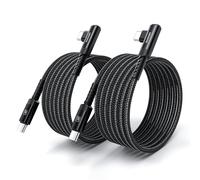 toocki Cable USB C [2M+2M] USB C vers USBC Coudé 60W, Câble Type C Charge Rapid Tressé en Nylon Durable Compatible avec iPhone 17/16/15 Pro Max MacBook Pro iPad Galaxy S23/S22, Noir