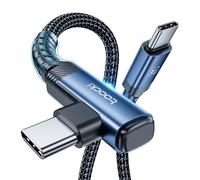 toocki Cable USB C 60 W 3 M, PD 3.0 Câble Type C Charge Rapide Nylon Tressé 90 Degrés pour iPhone 17/iPhone 16 Pro Max, Samsung Galaxy S24 S23 S22 Note 20, MacBook, Pixel (Bleu)